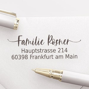 Adressstempel, Automatikstempel oder Holzstempel, Familienstempel, personalisiert, Schreibschrift, Adressenstempel, Kalligraphie,ADREST