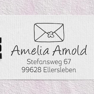 Adressstempel Briefumschlag für Kinder, Holzstempel o. selbstfärbender Stempel, Geschenkidee, Geburtstag, Einschulung, Kinderstempel, KSTADR