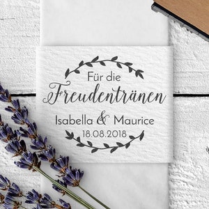 Für die Freudentränen Hochzeitsstempel, Holzstempel, 50x40mm, personalisierbar, individuell, Ranke, Blätter, FS-019