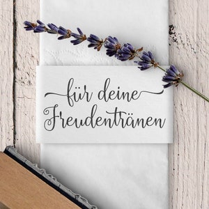Für deine Freudentränen Stempel, Hochzeitsstempel, Holzstempel, 50x30mm, Schreibschrift, Schnörkel, FS-002