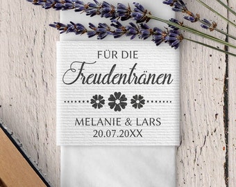 Für die Freudentränen Stempel, Hochzeitsstempel, Holzstempel, 50x40mm, Blumen, personalisiert, Stempel für Taschentücher, FS-015