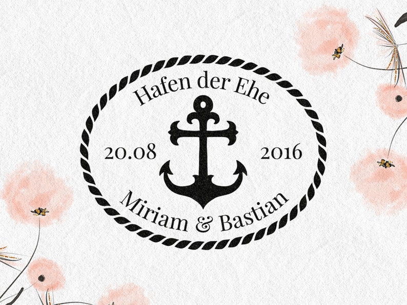 Anker Stempel Hochzeitsstempel Hafen der Ehe Holzstempel Etsy