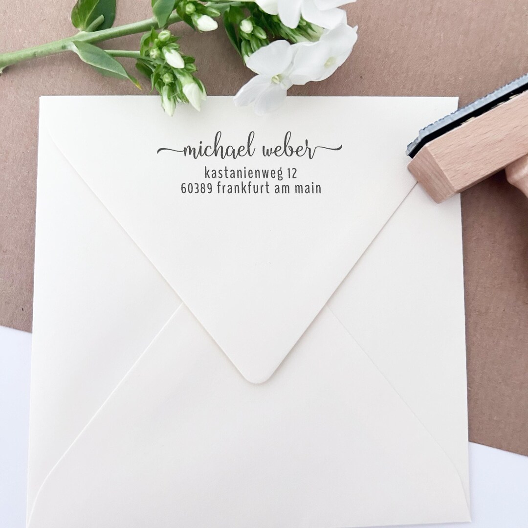 STEMPEL Adressstempel | Stempel Adresse mit Blätterranken