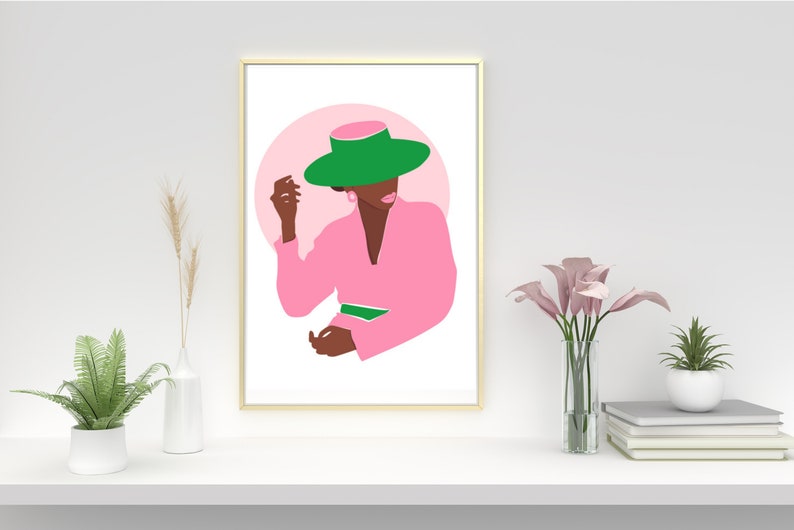 Pink and Green Art Pink Abstract Wall Art Quality Art Print Etsy