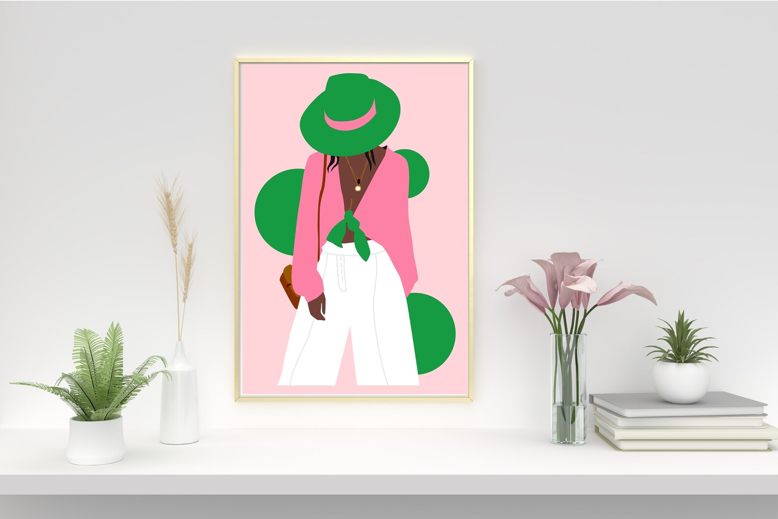 Pink and Green Art Pink Abstract Wall Art Quality Art Print. Etsy