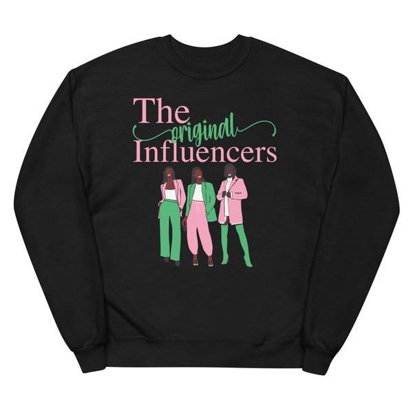 Pink and Green Original Influencers fleece sweatshirt