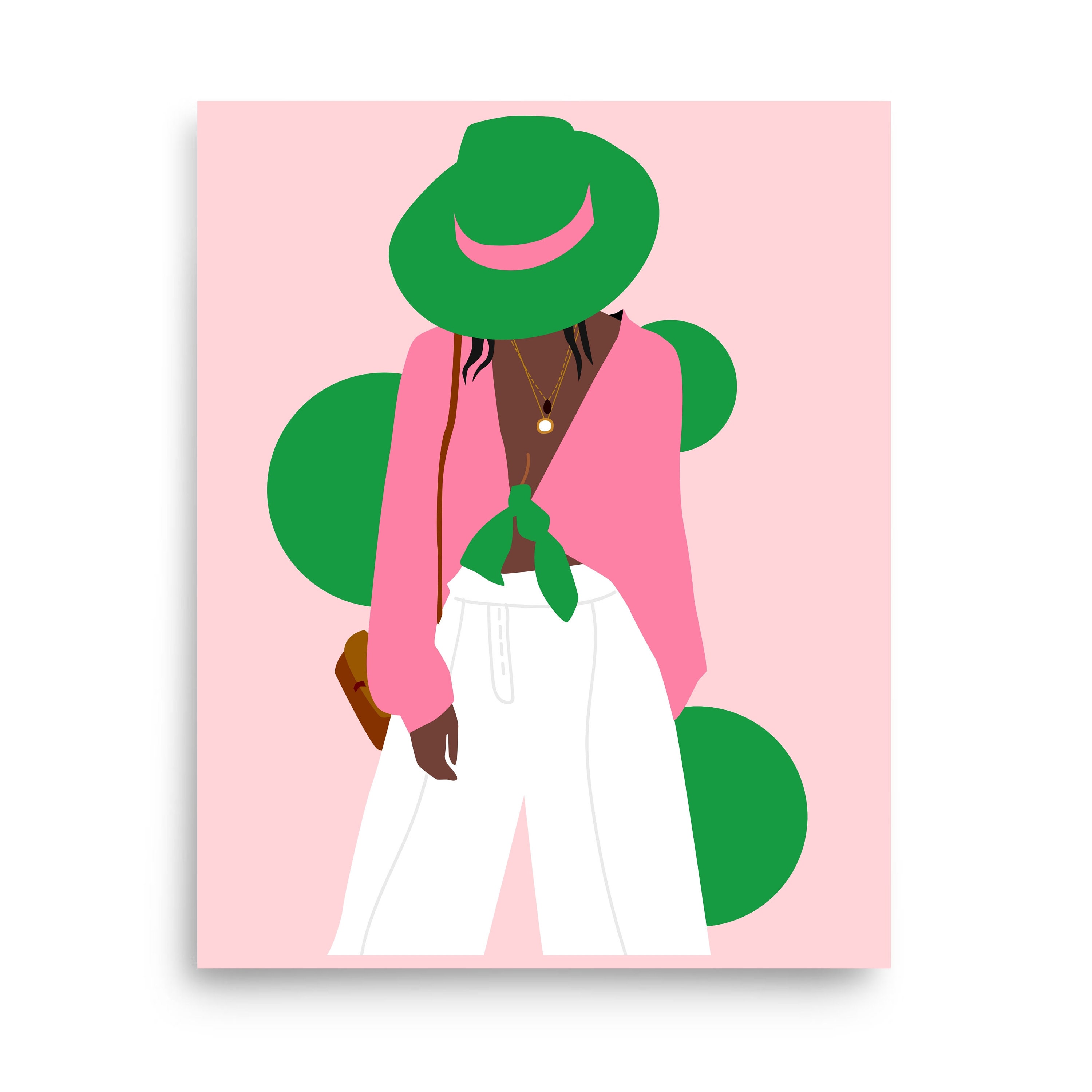 Pink and Green Art Pink Abstract Wall Art Quality Art Print. Etsy