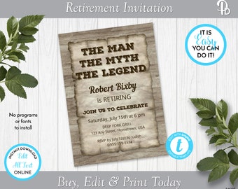 Wanted Poster Retirement Party Invitation, Retirement Celebration Invite, Edit in Templett, ZRT 24019