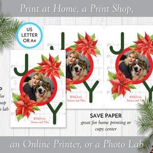 Joy Christmas Photo Card Template Editable Christmas Card - Etsy