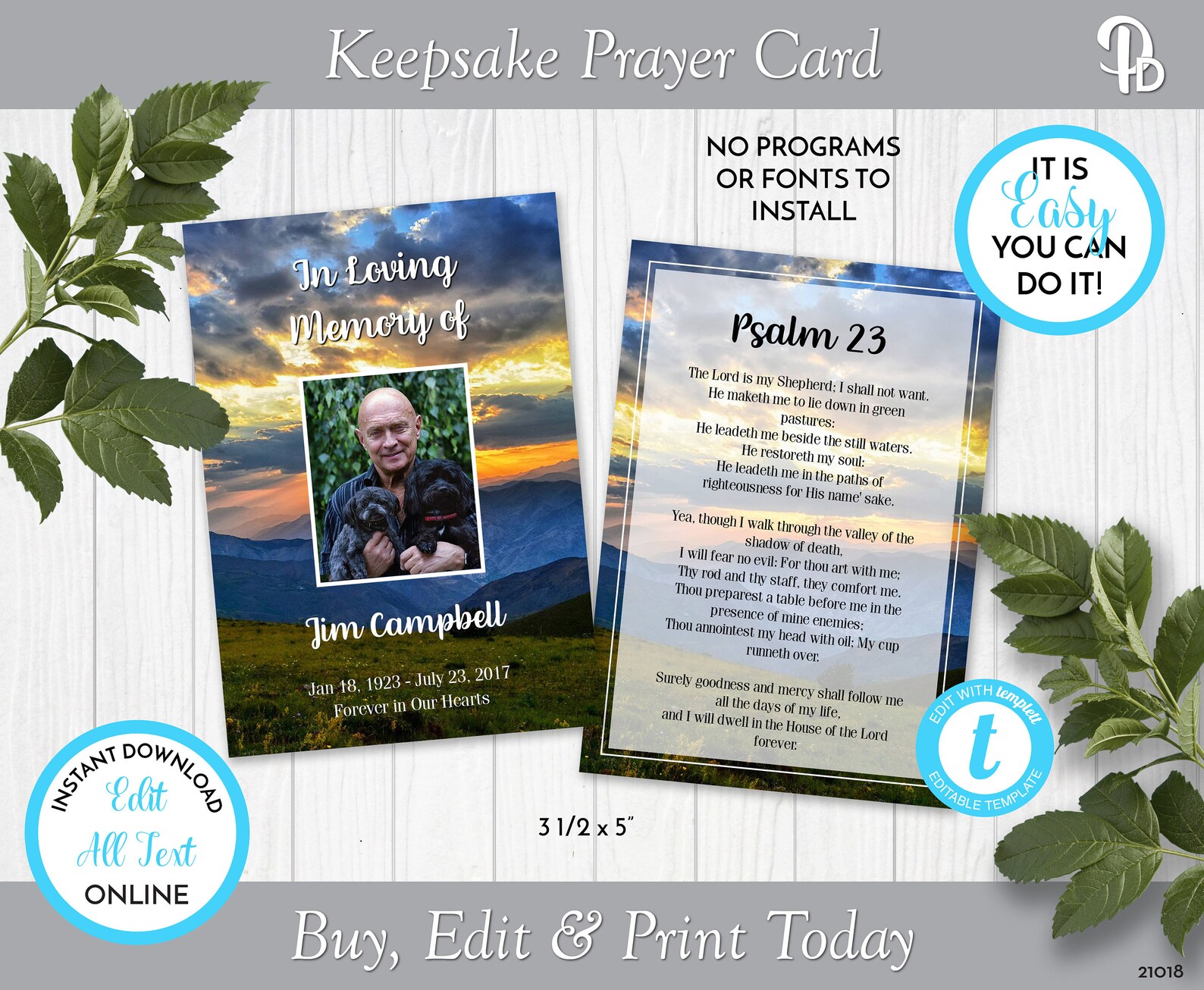 Sunrays over the Mountains Funeral Keepsake Prayer Card Etsy