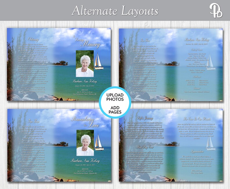 Sailing on the Sea Funeral Program Template Obituary/Order of Etsy