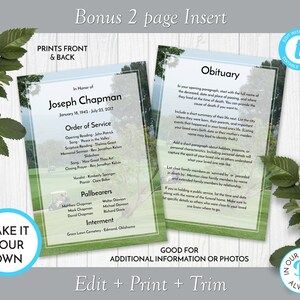 Golfer's Funeral Program Template, Obituary Order of Service Template, Printable Memorial ...