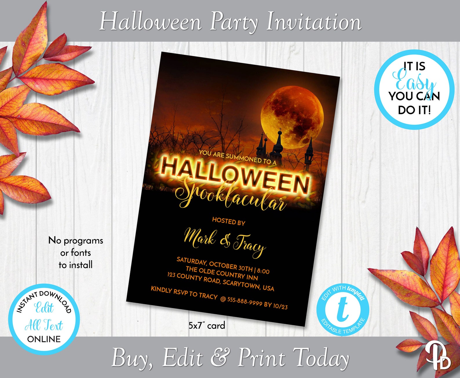 Harvest Moon Printable Halloween Spooktacular Costume Party | Etsy