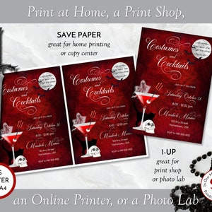 Costumes and Cocktails Printable Halloween Costume Party Invitation ...