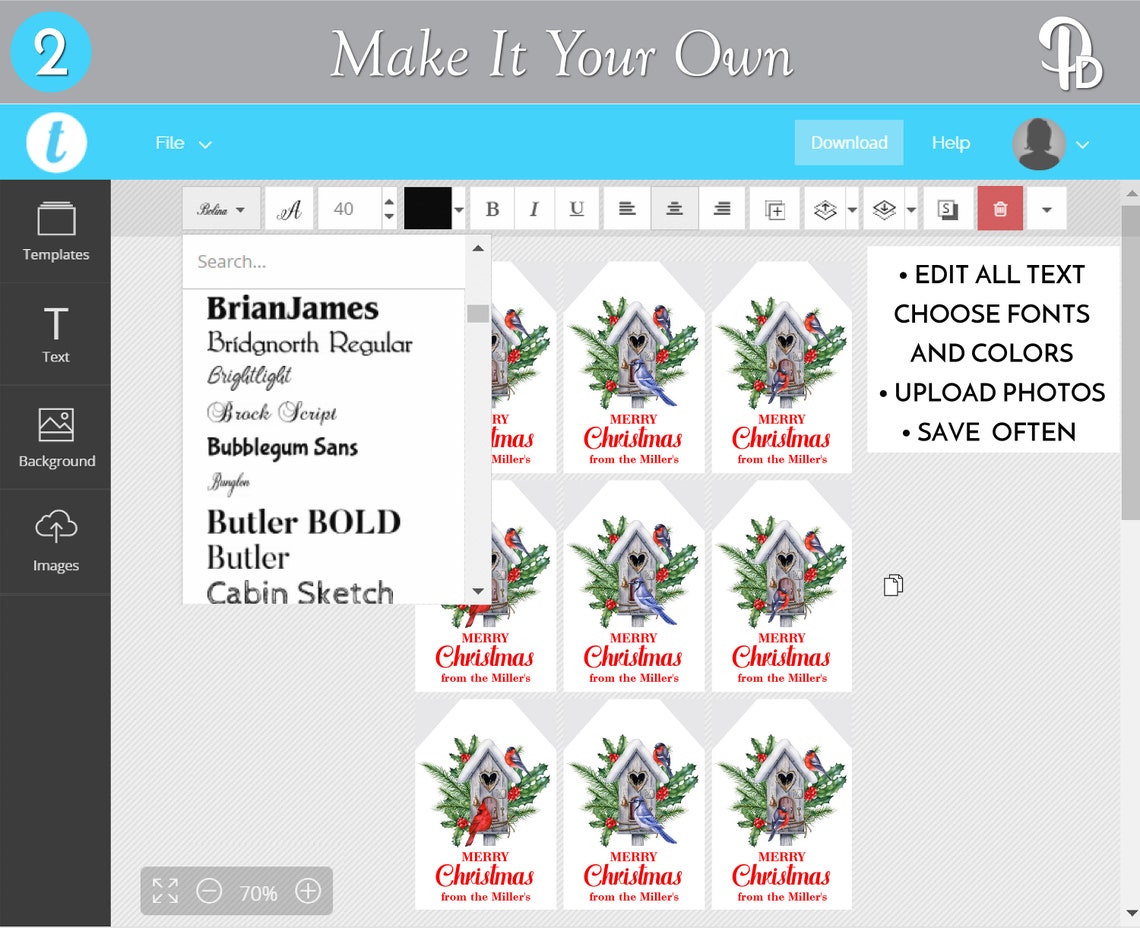 Christmas Birdhouse Gift Tags Template Holiday Ornament Gift Etsy