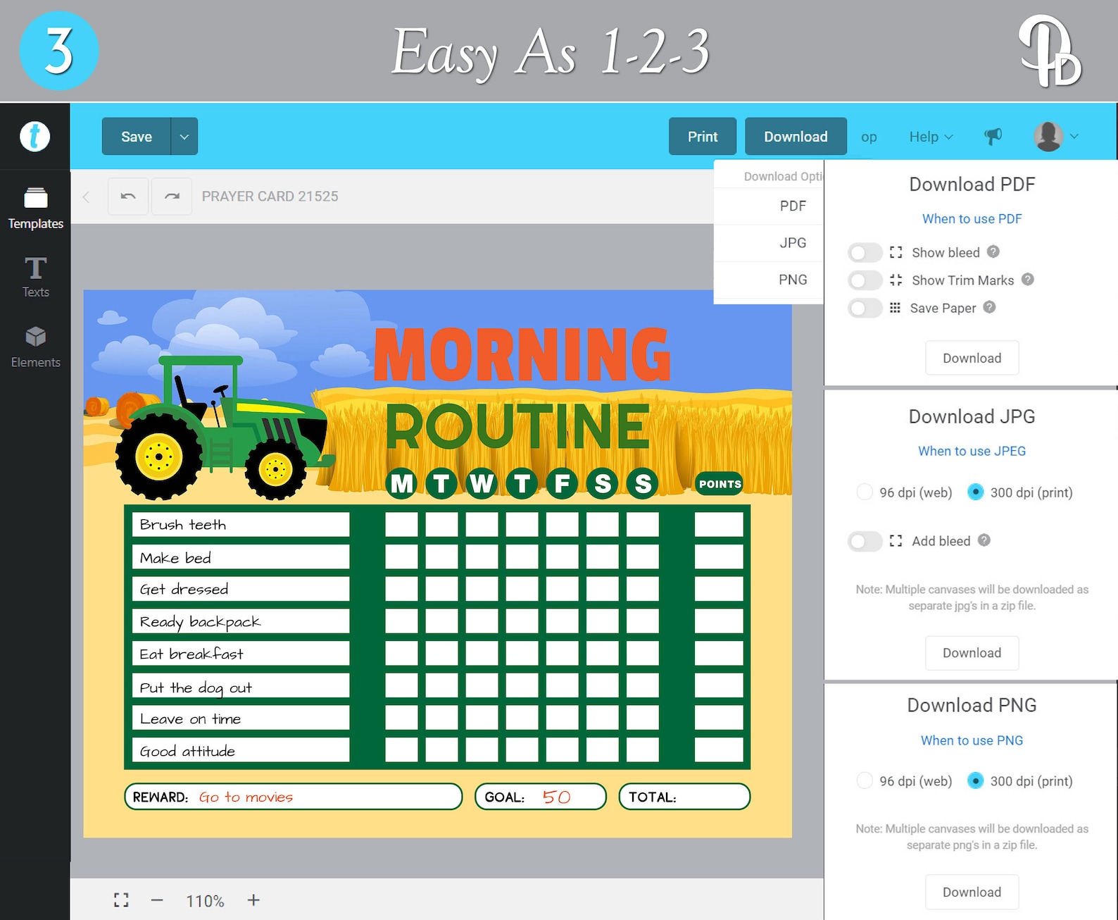Tractor Children's Daily Routine Charts Morning Routine | Etsy