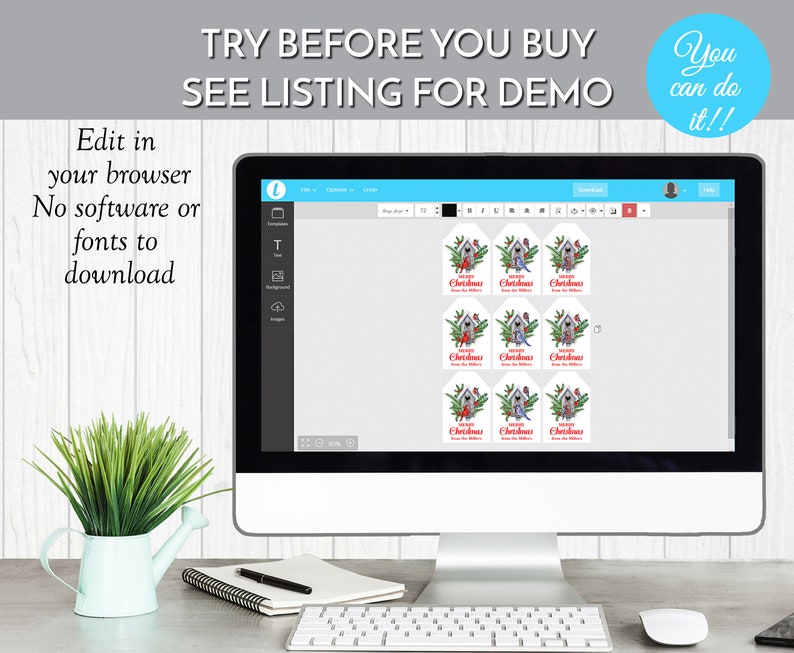 Christmas Birdhouse Gift Tags Template Holiday Ornament Gift Etsy