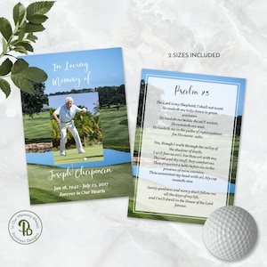 Golfbaan vijver begrafenis aandenken gebedskaart, herdenkingsgunst, viering van het leven aandenken, in liefdevolle herinnering bewerken in Templett ZPC 21181