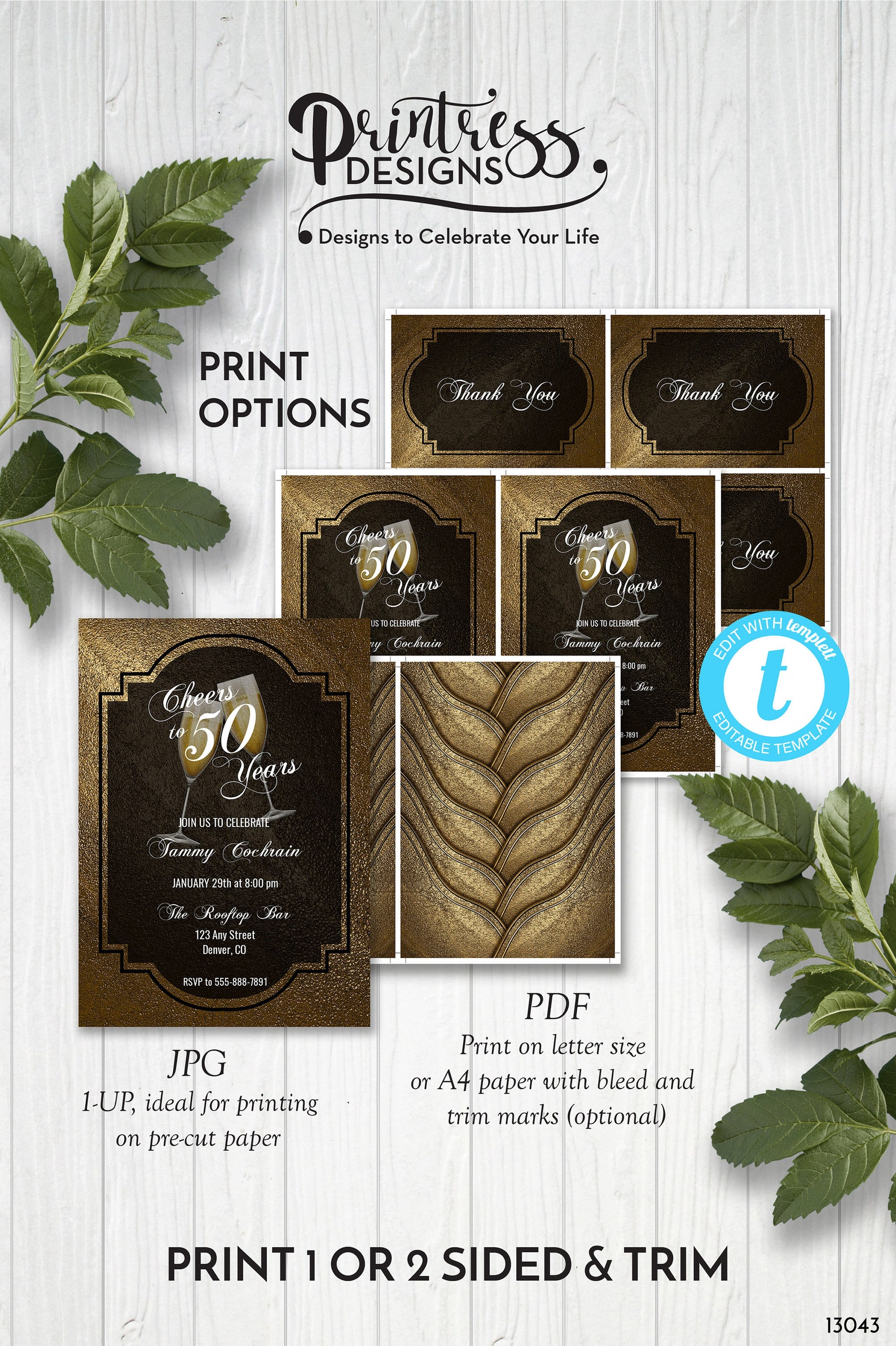 Elegant Gold Champagne Glass Birthday Party Invitation and Etsy