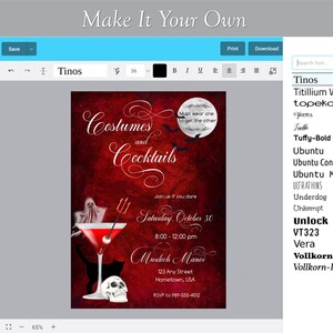 Costumes and Cocktails Printable Halloween Costume Party - Etsy