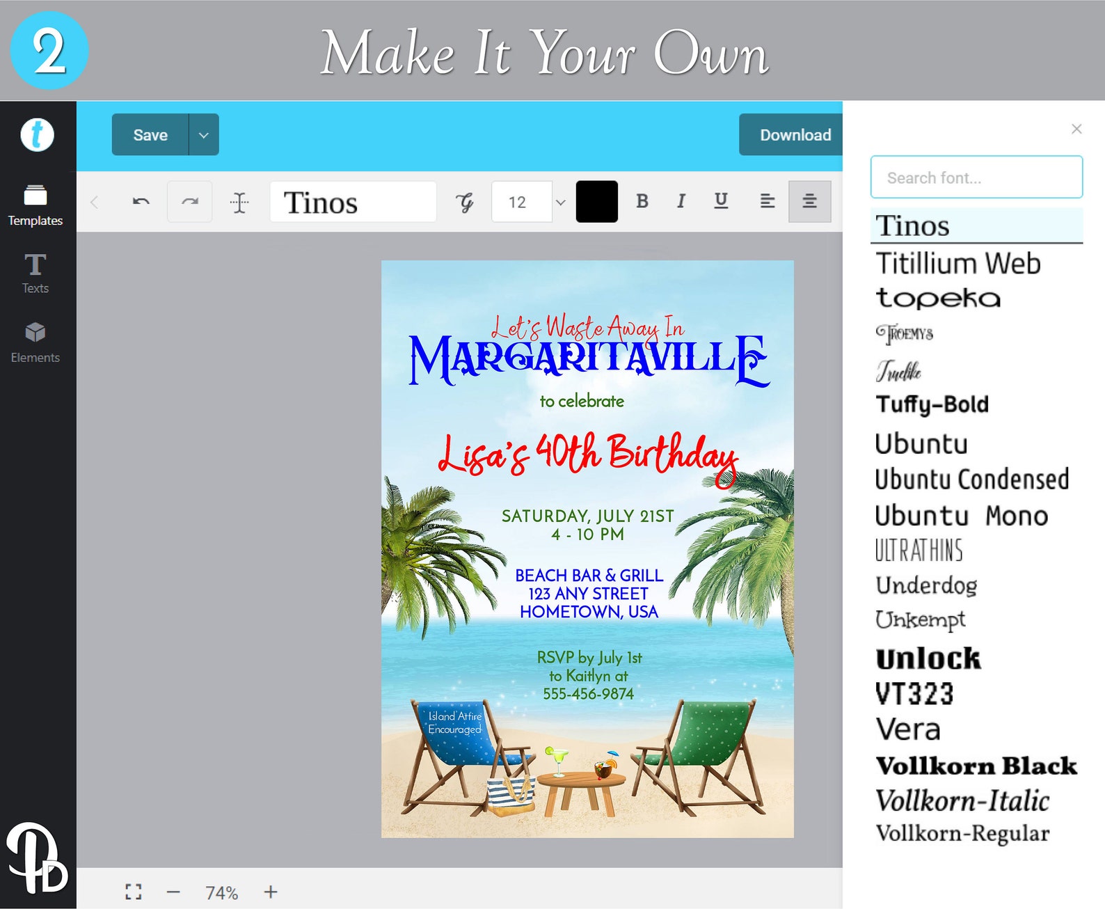 Margaritaville Birthday Party Invitation Template Tropical - Etsy