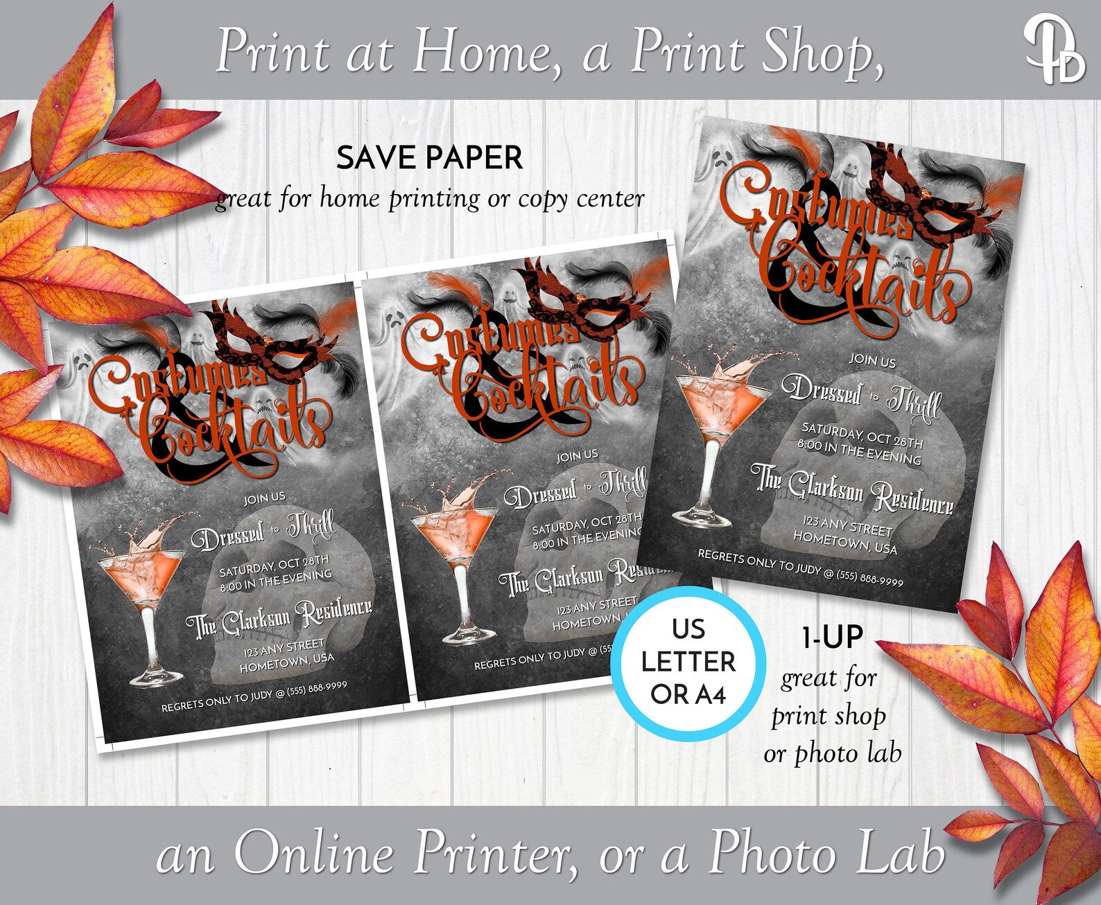 Costumes and Cocktails Printable Halloween Costume Party - Etsy