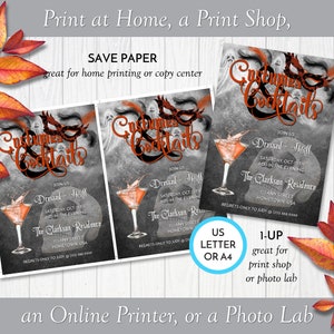 Costumes and Cocktails Printable Halloween Costume Party Invitation ...