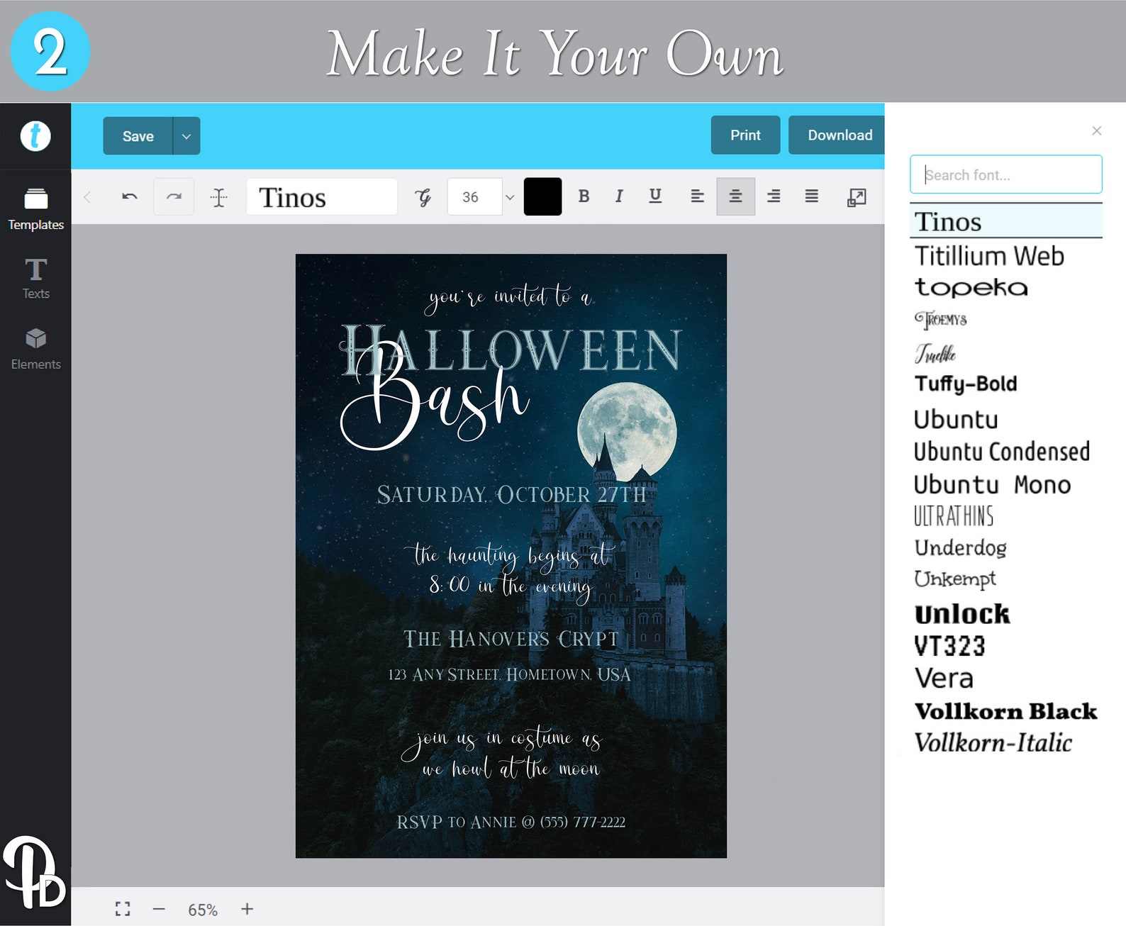 Full Moon Printable Halloween Costume Bash Invitation Edit in | Etsy