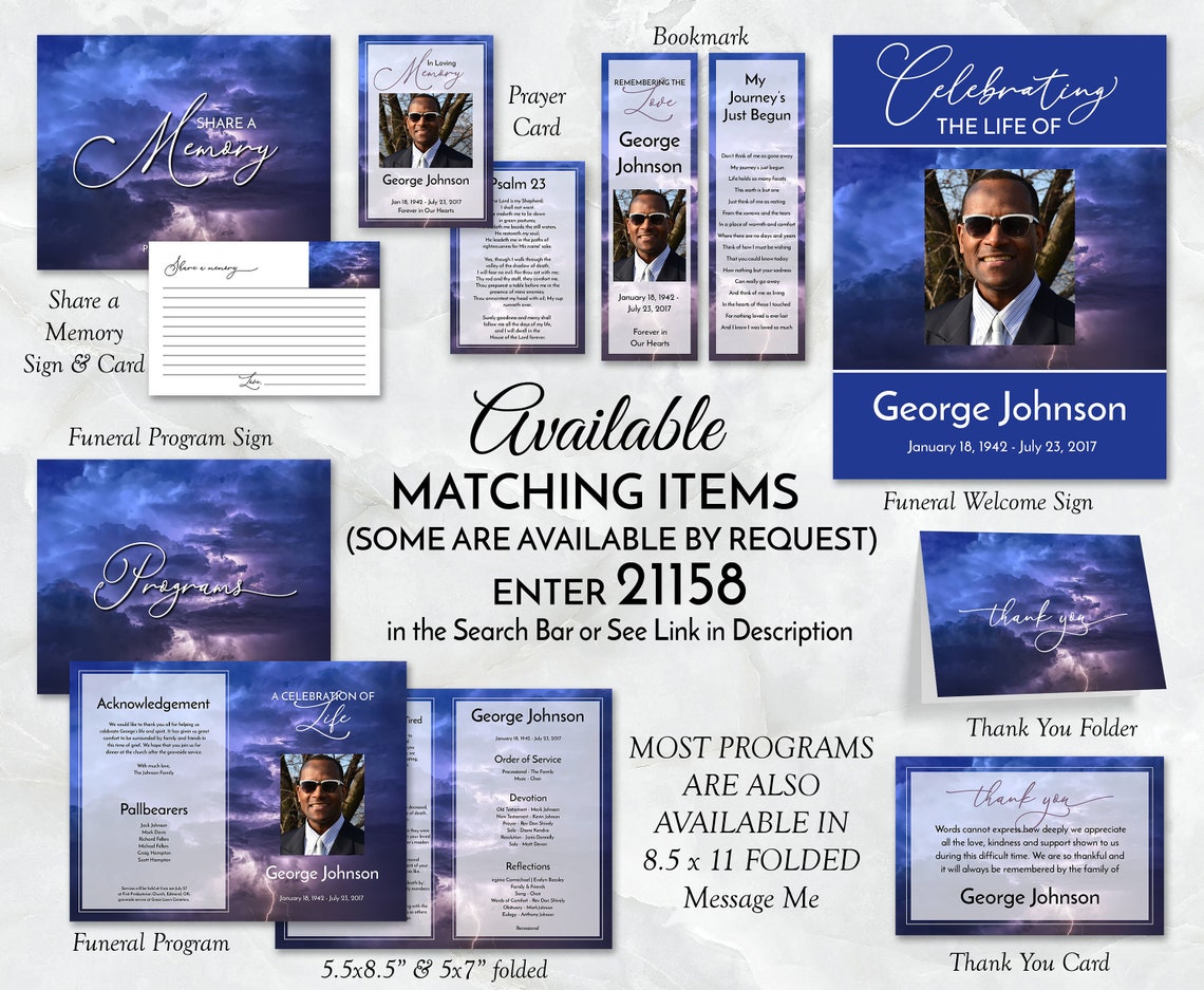 Thunder and Lightning Funeral Sign Celebrating the Etsy