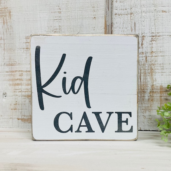 Funny kids playroom sign - kids bedroom signs - kid cave - farmhouse style sign - size variations available