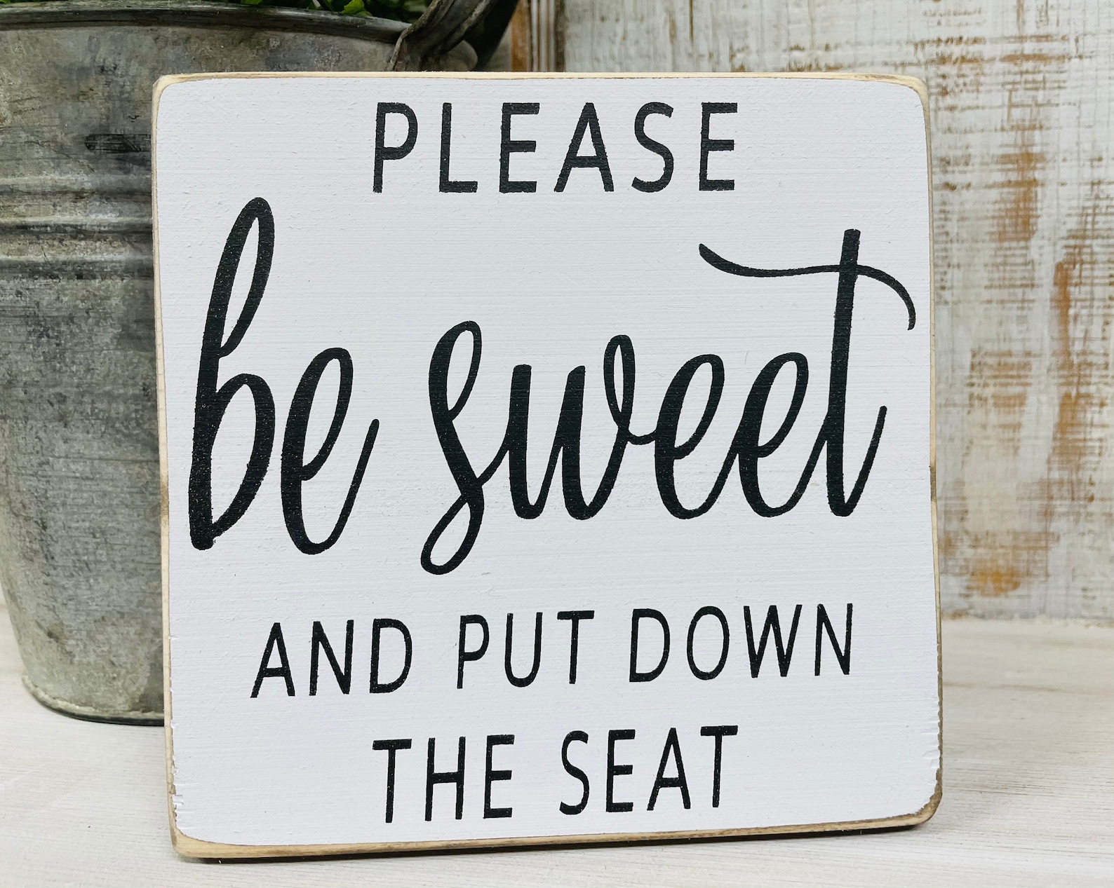 Please Be Sweet and Put Down the Seat Sign Funny Bathroom Etsy
