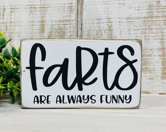 Funny Farts Bathroom Wood Sign, Boys Kids teenager Decor