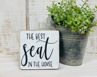Funny Bathroom Sign – Farmhouse Humor Decor, Best Seat in the House