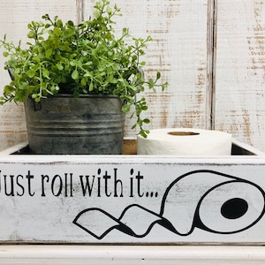 Funny back of toilet box decor - toilet paper storage box   - guest bathroom teen bathroom decor - farmhouse bathroom