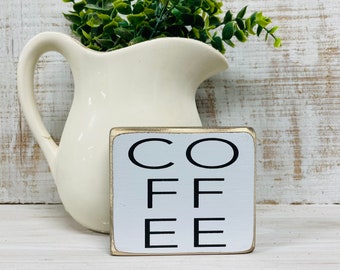 Letrero pequeño para cafetería – Decoración con bandeja escalonada, estilo rústico