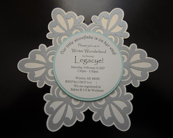 snowflake invitation etsy