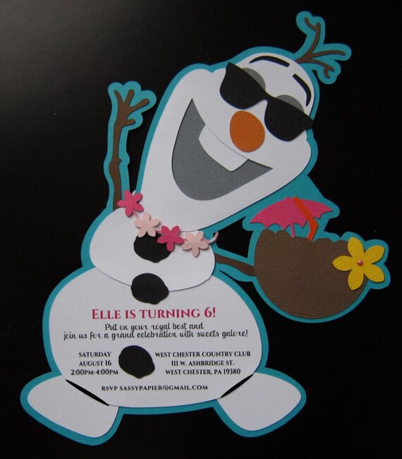 Frozen Olaf Hawaiian Luau Invitation Etsy