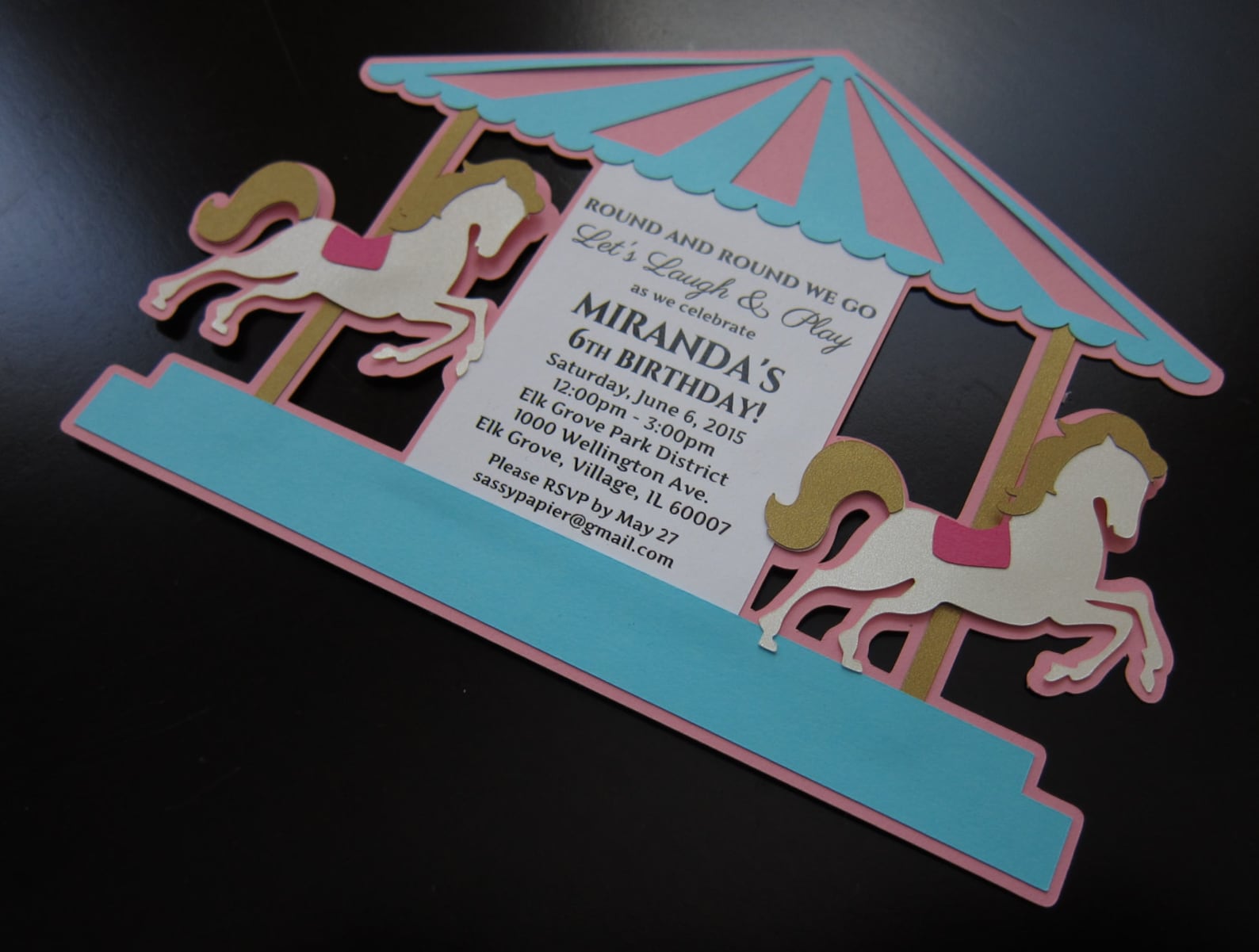 Carousel Invitation Etsy