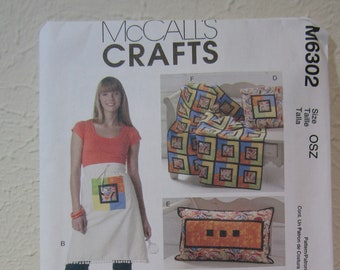 McCall's M6302 - Apron / Table Runner / Coasters / Quilt / Pillow - NEW & UNCUT - 2011