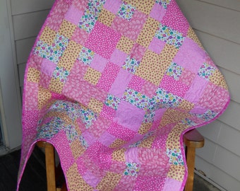 Lap Quilt - Pink Scrappy 60" x 40"