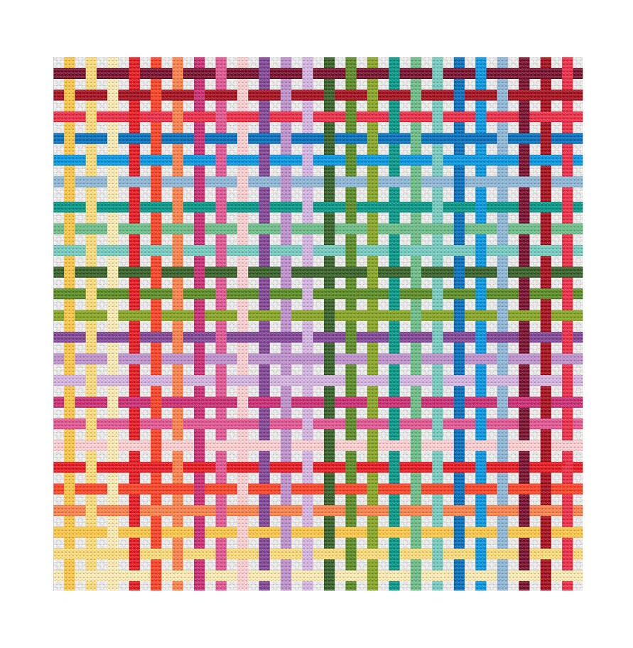 Woven Ribbon Cross Stitch Pattern, Instant PDF Download, X Stitching ...