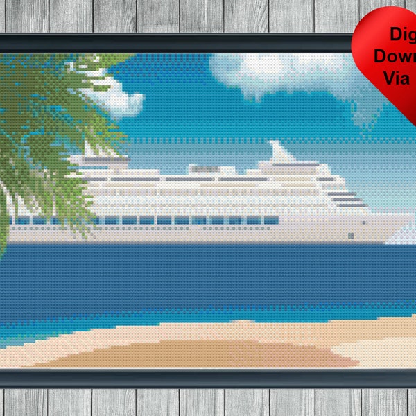 Cruise Ship Cross Stitch Pattern Etsy