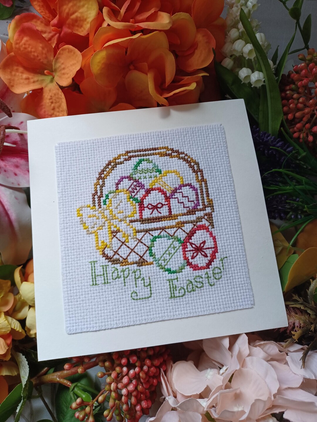 Happy Easter Egg Basket Cross Stitching Pattern, Instant PDF Download ...