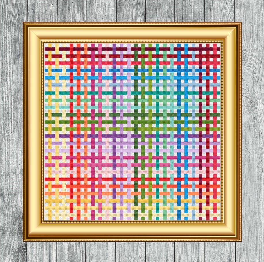 Woven Ribbon Cross Stitch Pattern, Instant PDF Download, X Stitching ...