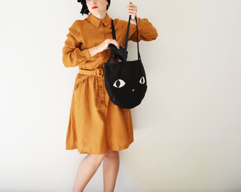 Black Cat Bag. Cotton Cat Tote Bag. Cute Black Cat Beach Bag. Etsy UK