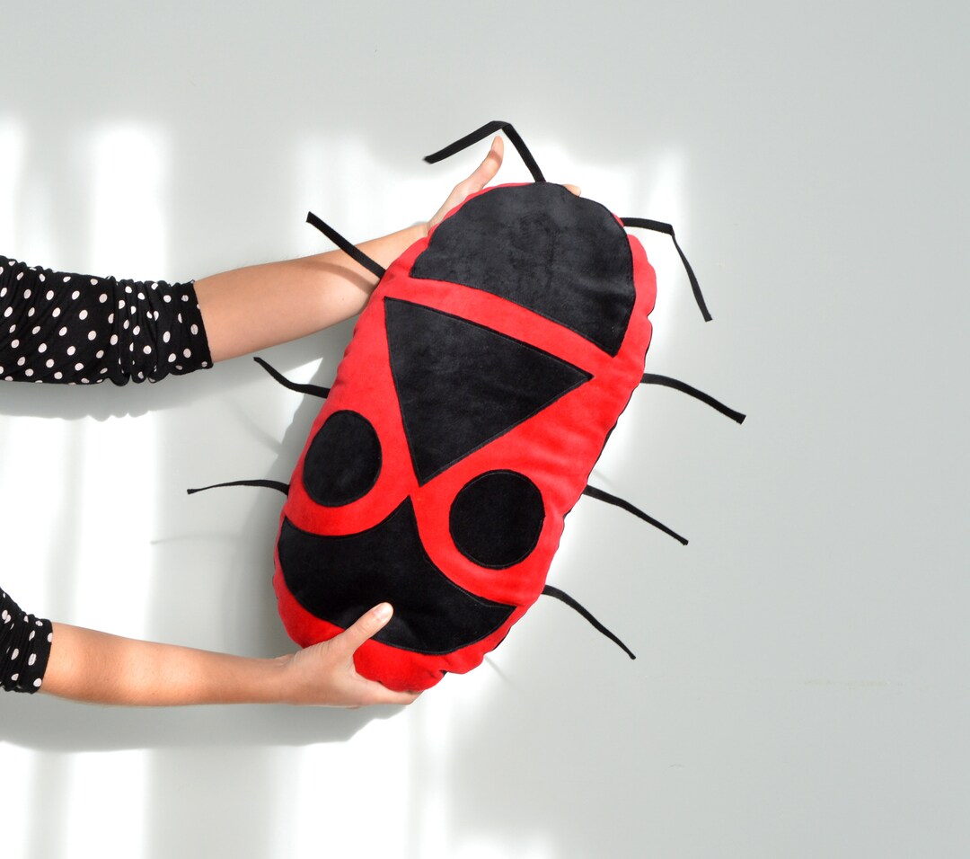 Giant Firebug Pillow - Red and Black Velvet - Totally Handmade - Etsy
