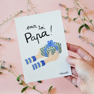 Carte Postale pour toi Papa !  Carte 14,8 cm X 10,5 cm. Un beau cadeau imprimé à offrir à papa pour la fête des pères. Pour toi papa!
