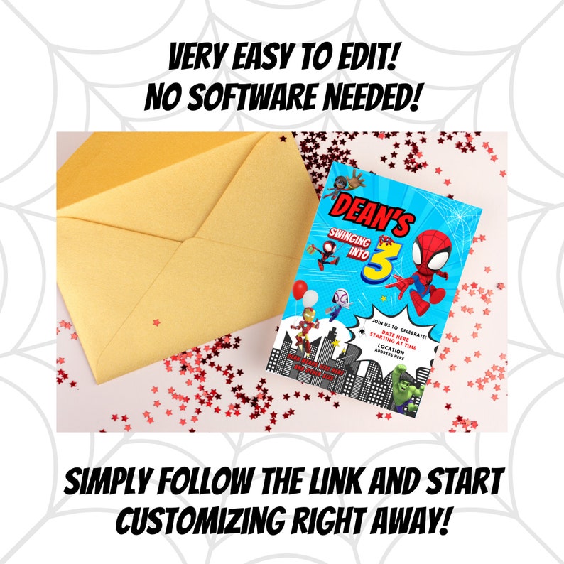 Spidey and His Amazing Friends Birthday Invitation Spider-man Birthday ...