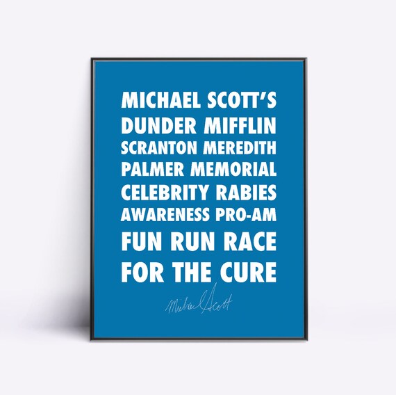 The Office Poster Print Michael Scott Fun Run Race For The Etsy