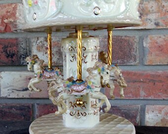 Porcelain Vintage carousel Music Box
